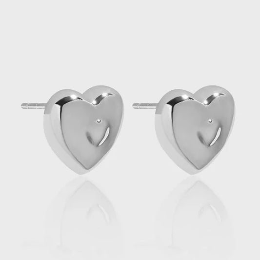 Sterling Silver Heart Stud Earrings