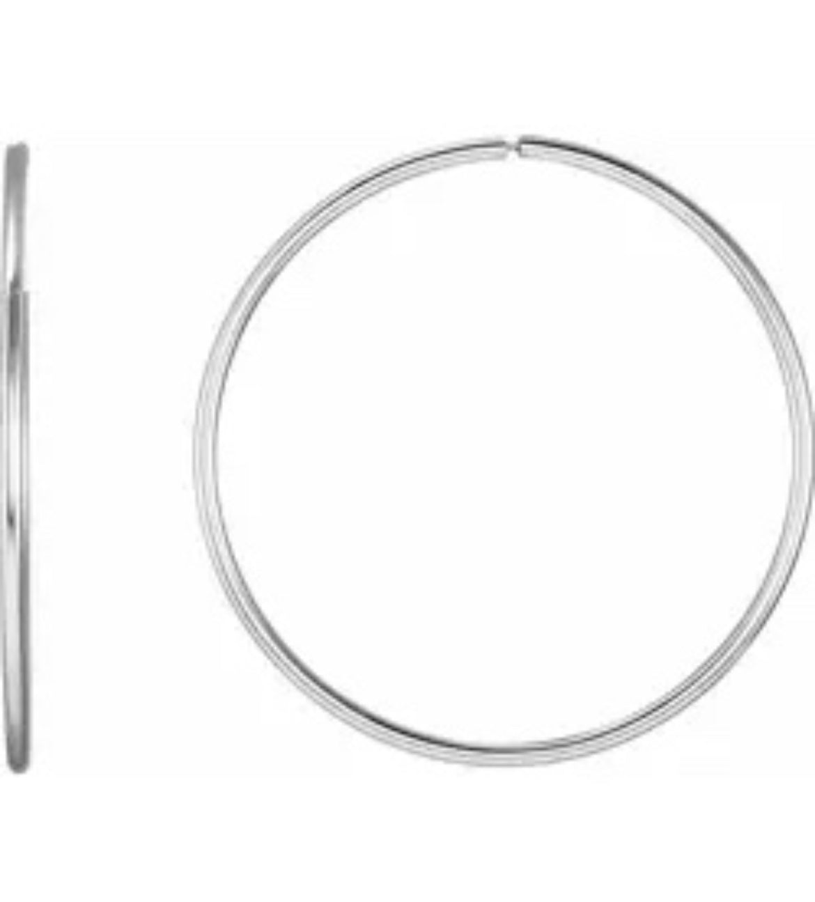 Sterling Silver Endless 1.6 mm Hoop Earrings