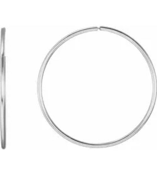 Sterling Silver Endless 1.6 mm Hoop Earrings