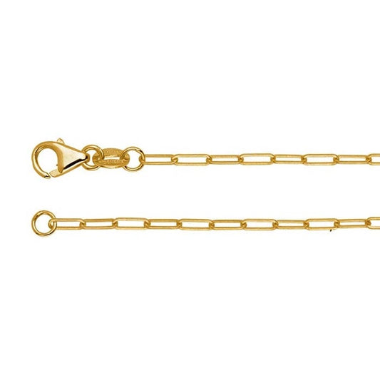 18K Yellow Gold 1.5mm Oval Cable Chain