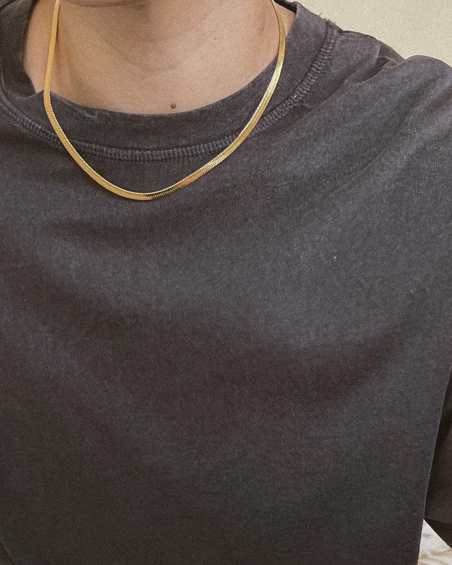 Hazel Gold Herringbone Chain Necklace