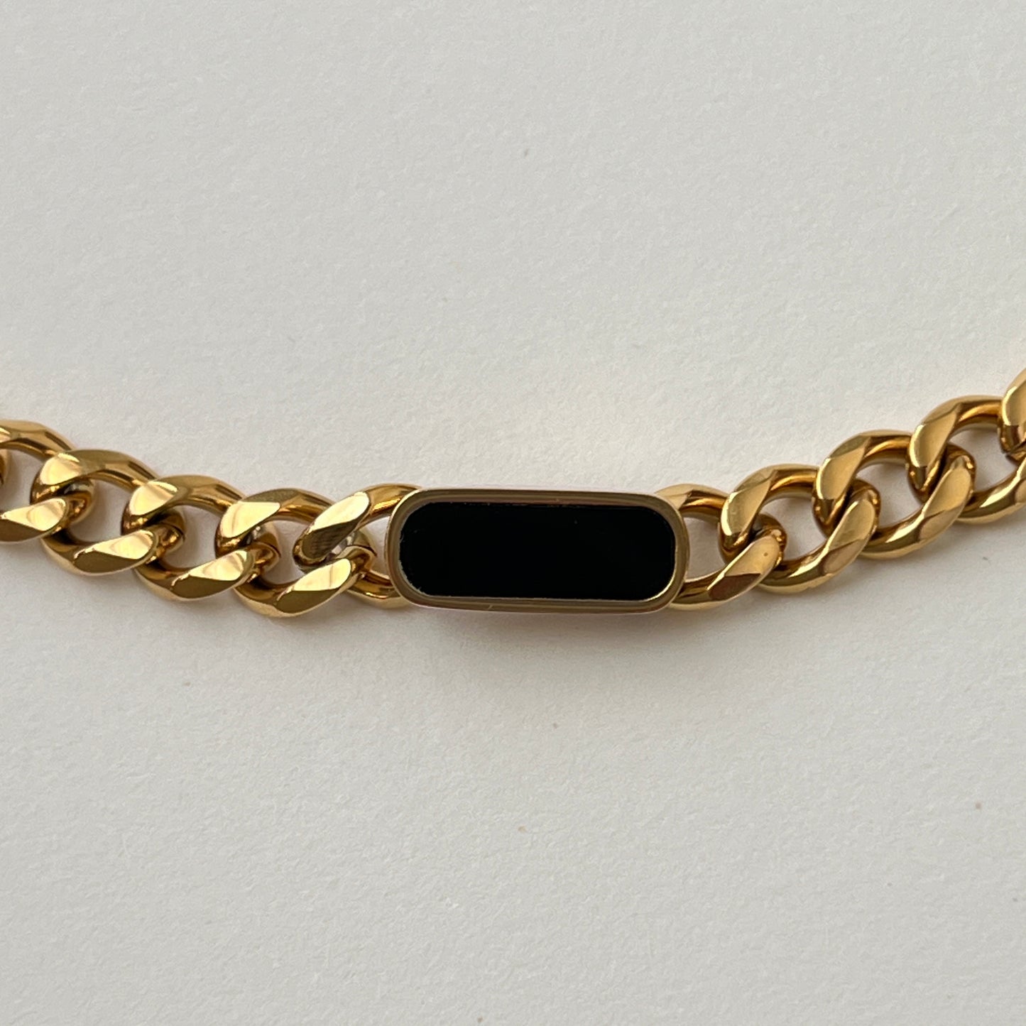 Johny Black Enamel Necklace