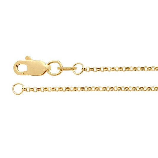 14K Yellow Gold 1.1mm Round Rolo Chain