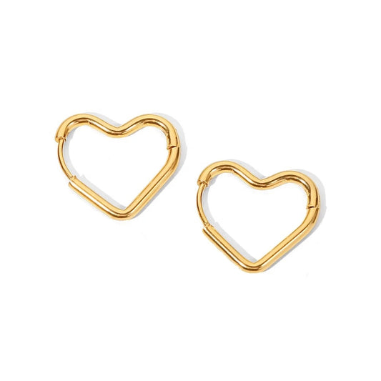 Heart Gold Hoops