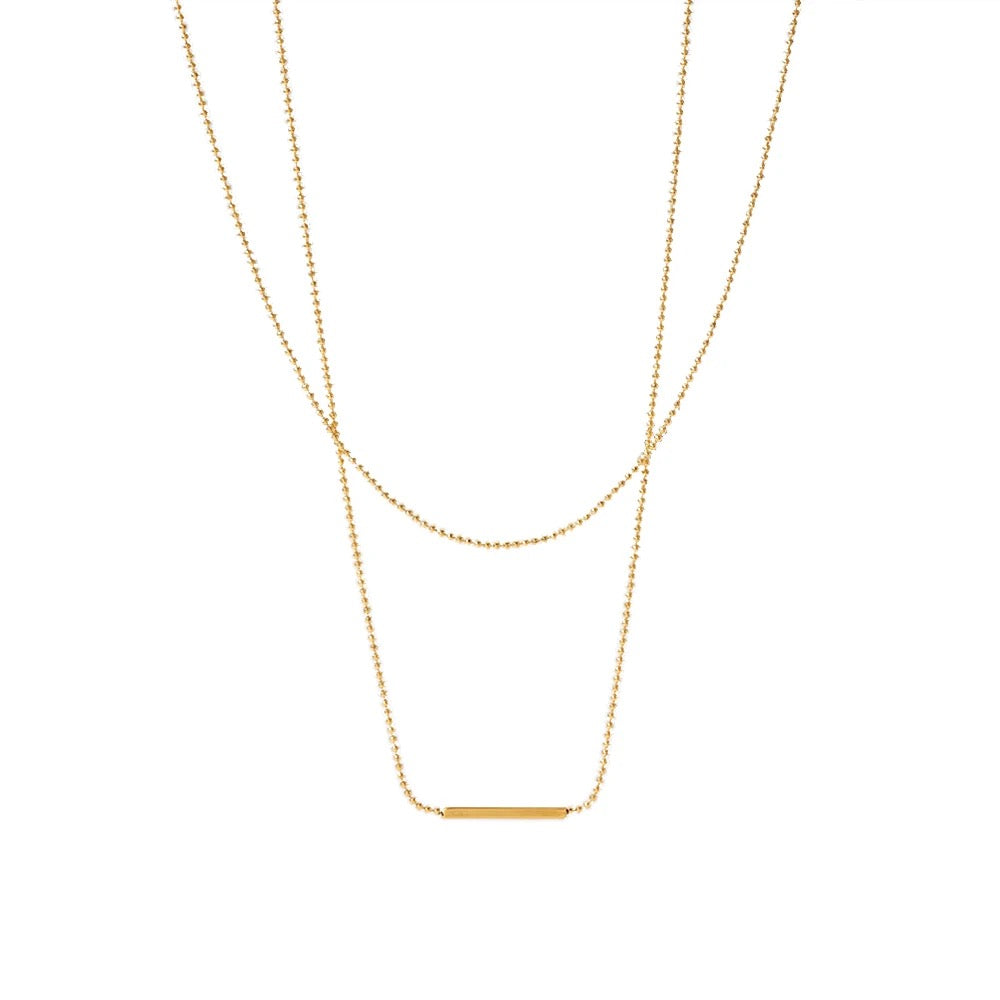 Avery Stacking Bead Chain Necklace